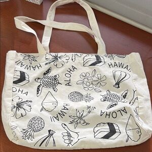 Hawaiian Themed Cream Tote Bag